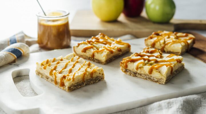 Apple Caramel Cheesecake Bars Hero