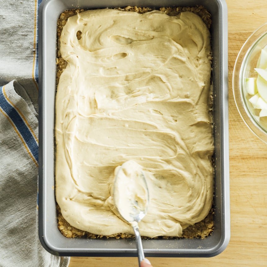 Apple Caramel Cheesecake Bars Step 3