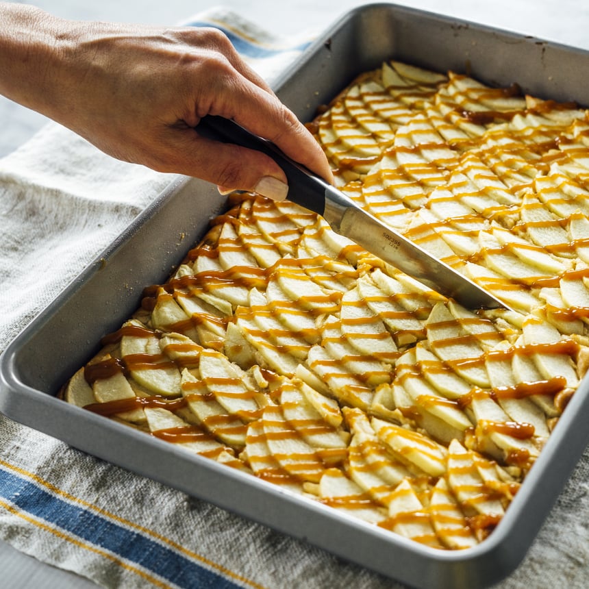 Apple Caramel Cheesecake Bars Step 5