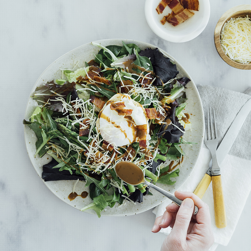 Asparagus Poached Egg and Bacon Salad Step5