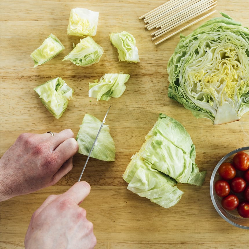 Bacon Blue Cheese Salad Skewers Step 1
