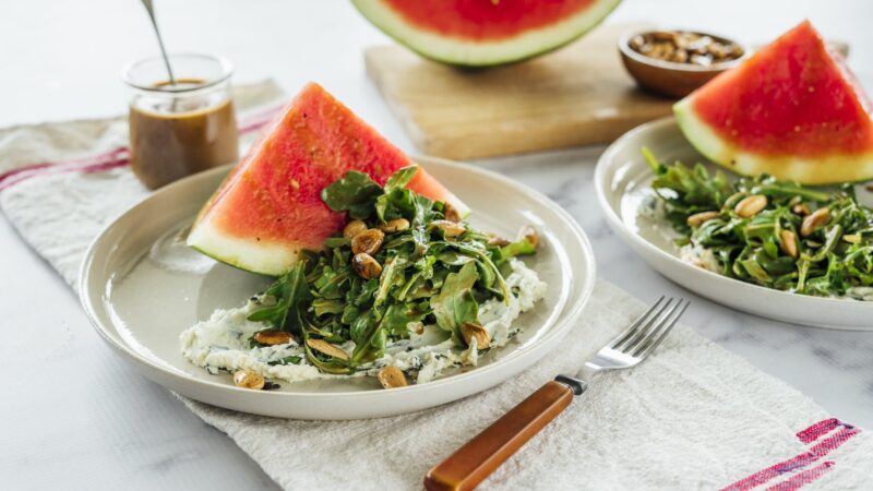 Balsamic Watermelon Wedge Salad Hero