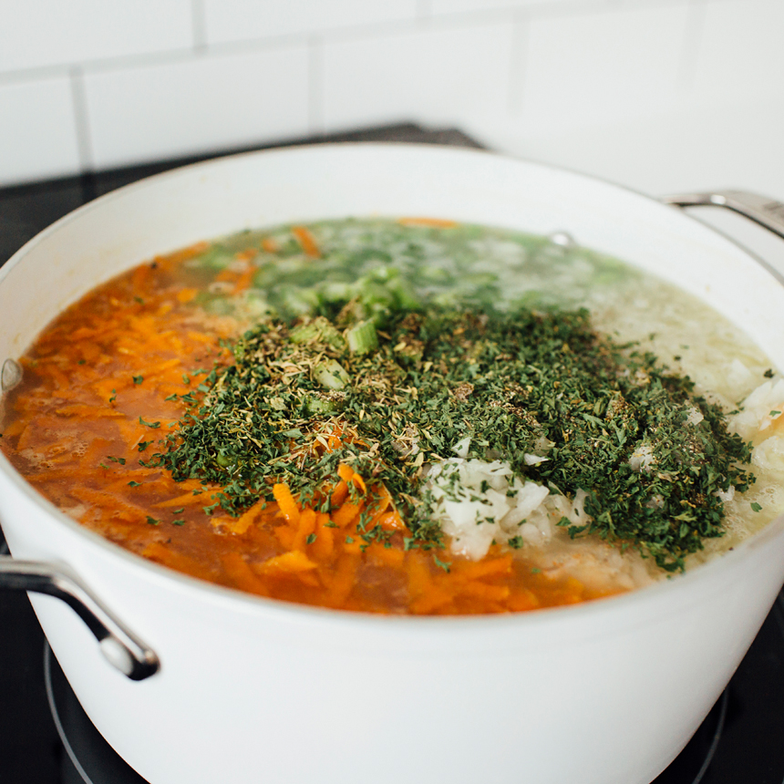 Classic Chicken Noodle Soup Step4 add chopped ingredients