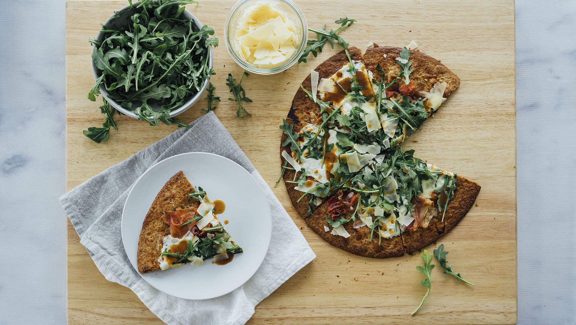 Crispy Proscuitto Flatbread with Balsamic Drizzle Hero