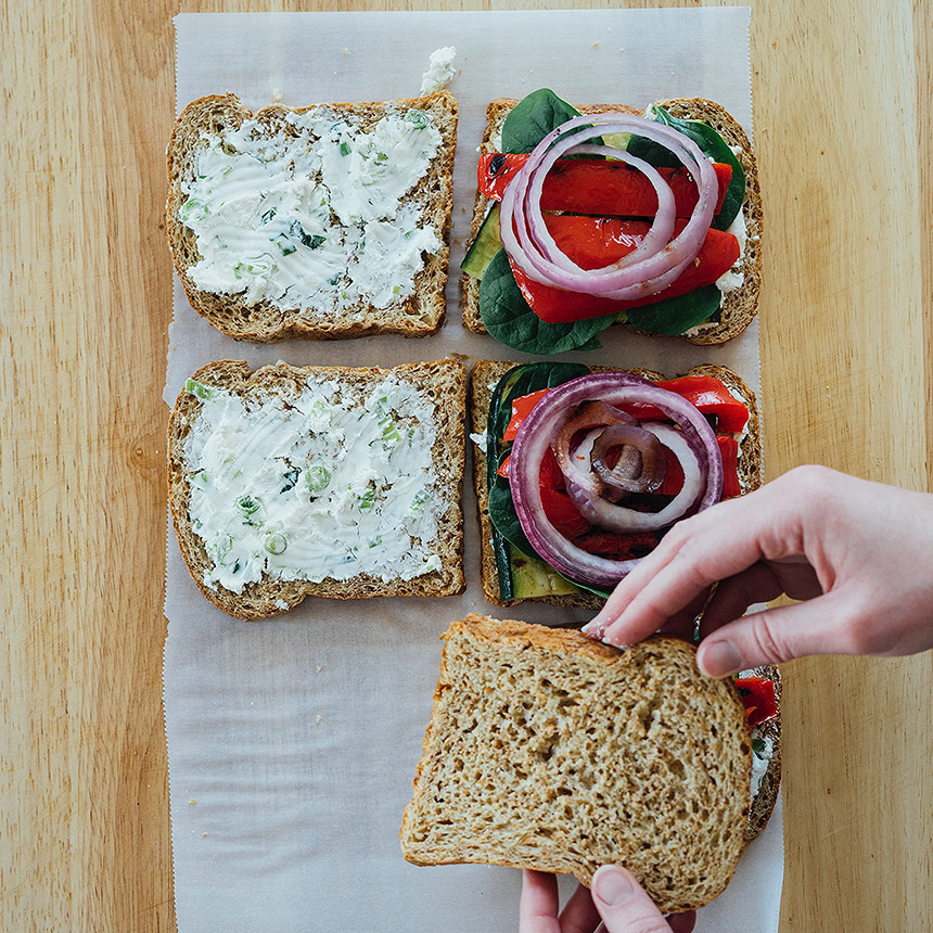 Grilled Vegetable and Goat Cheese Sandwich Step3