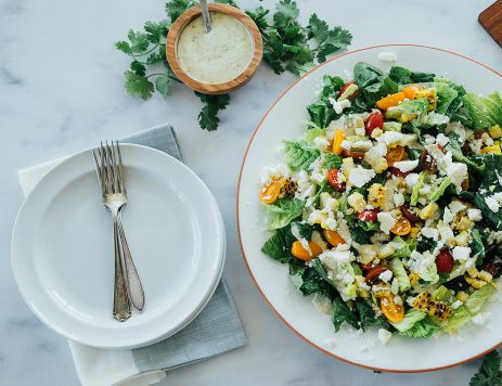 Mixed Greens with Charred Corn