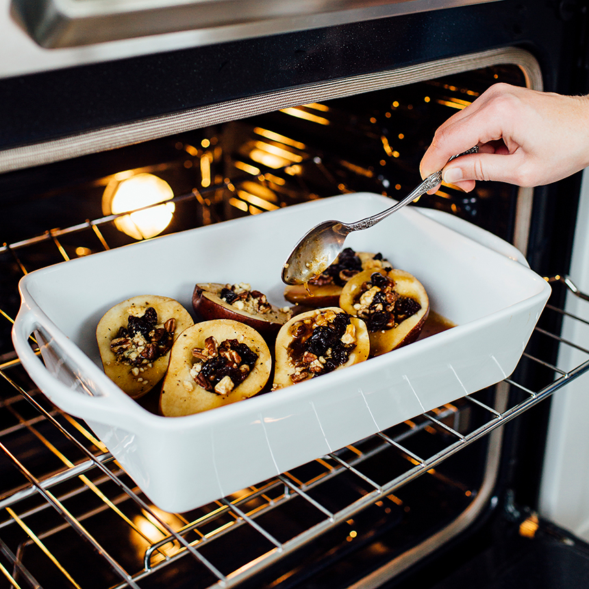 Roasted Pear Salad Step4 baste while baking