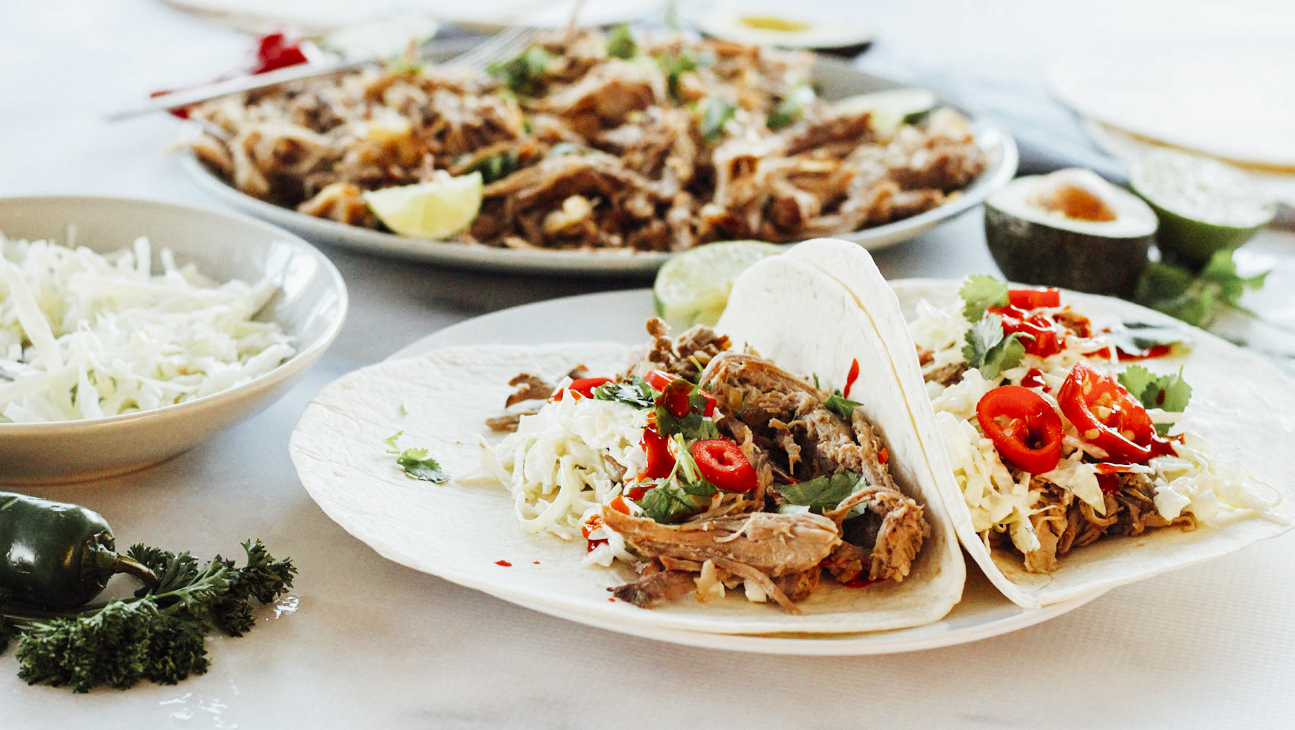 Slow Cooker Balsamic Pork Tacos - Recipe | What's for Dinner?