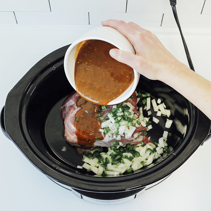 Slow Cooker Balsamic Pork Tacos Step2