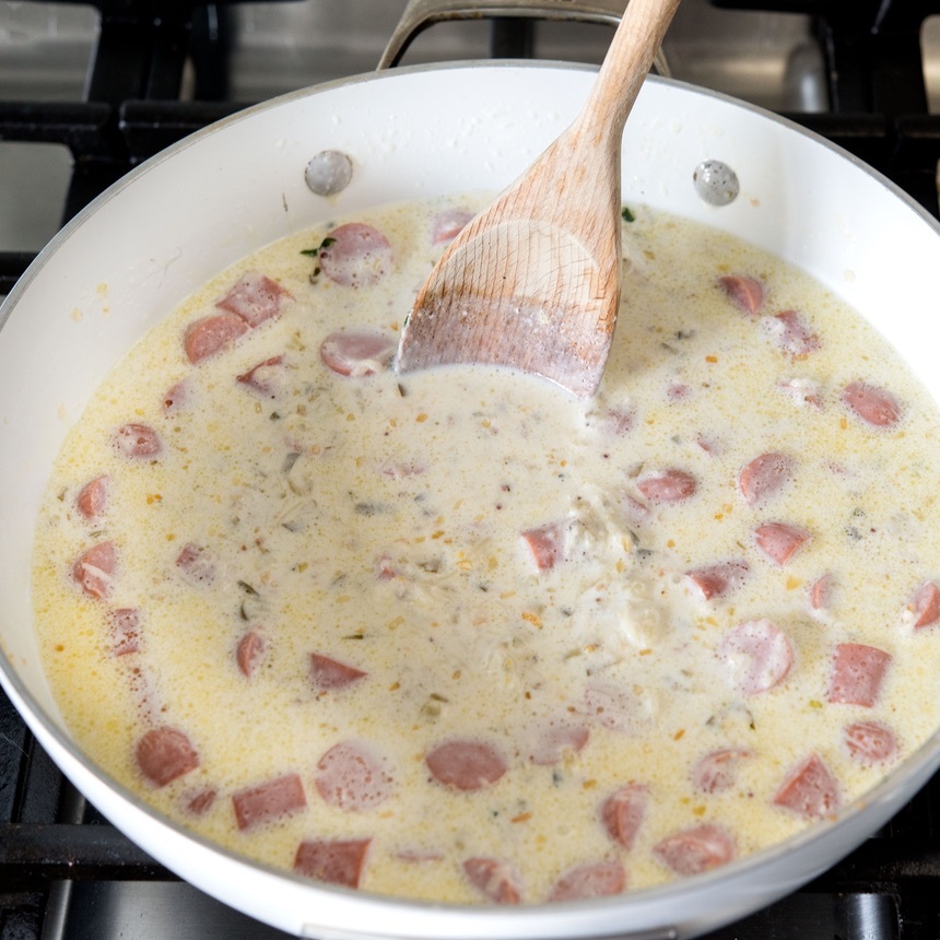 add half n half and cheese