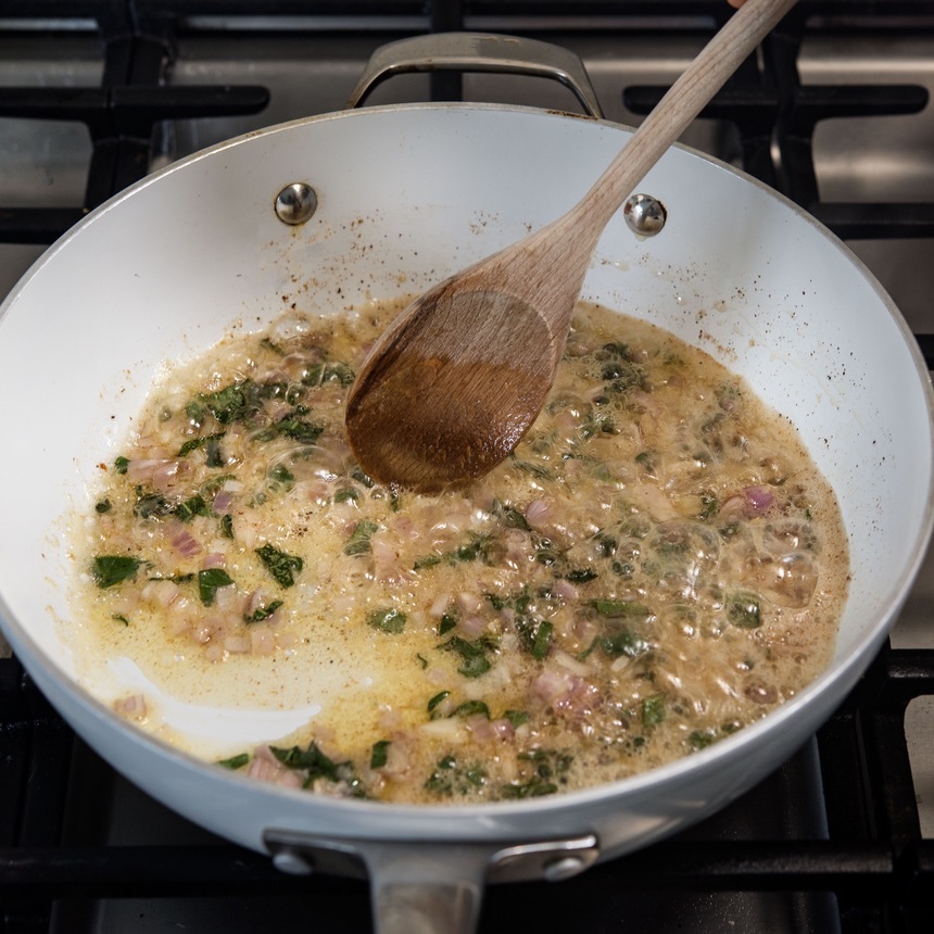 add sage and shallots