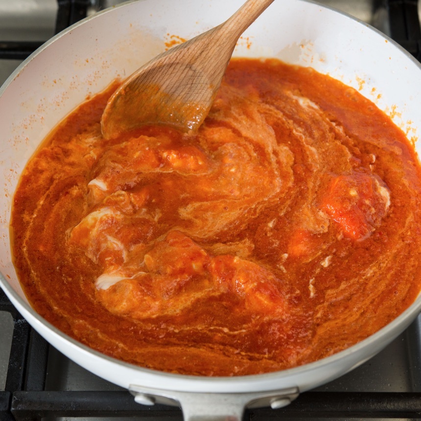 add sauce to pan 1