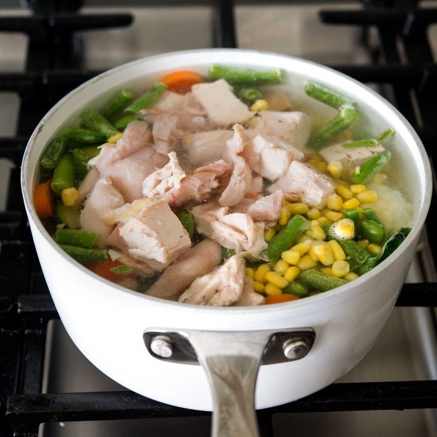 add turkey to noodles