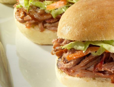 Barbecue Pulled Pork or Chicken Mini Sliders