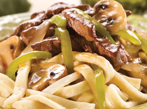Beef Burgundy Over Noodles