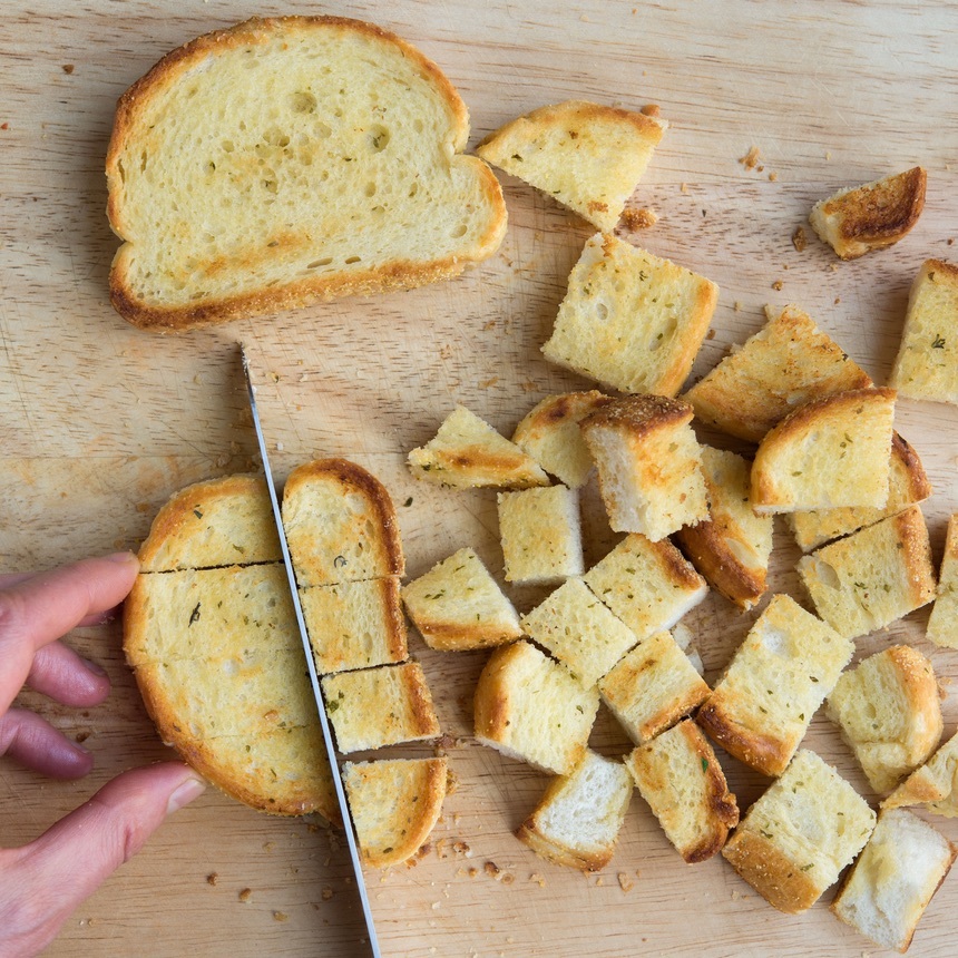 break up garlic toast