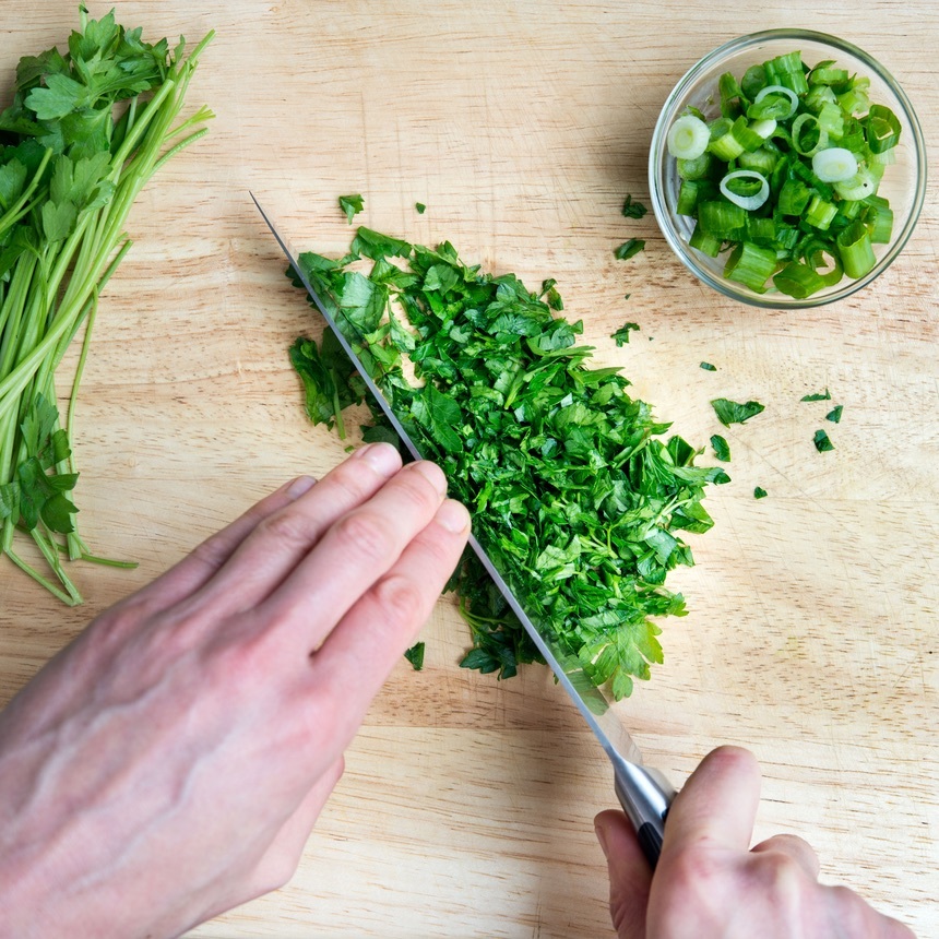 chop scallions parsley