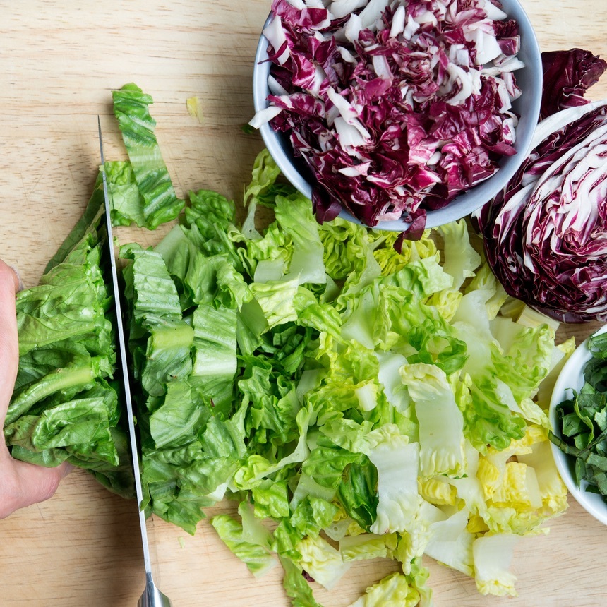 chop the lettuce