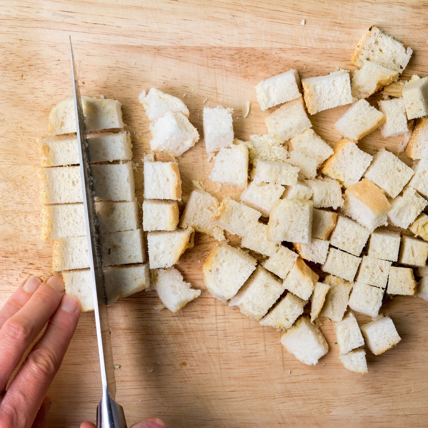 chop toasts into small pieces