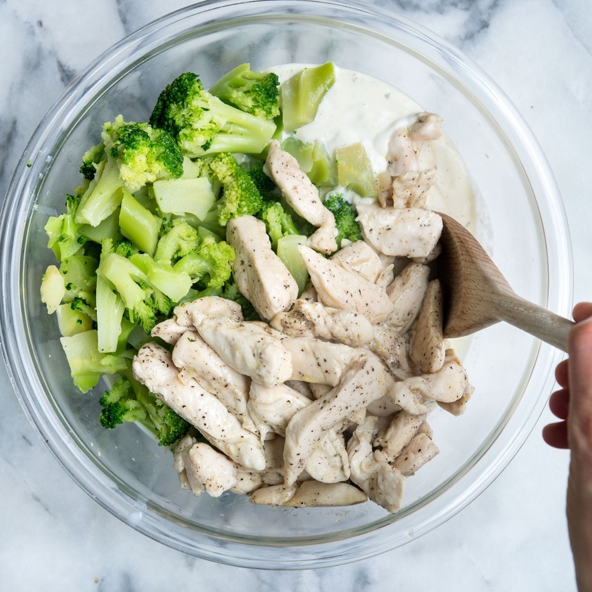 combine chicken with broccoli