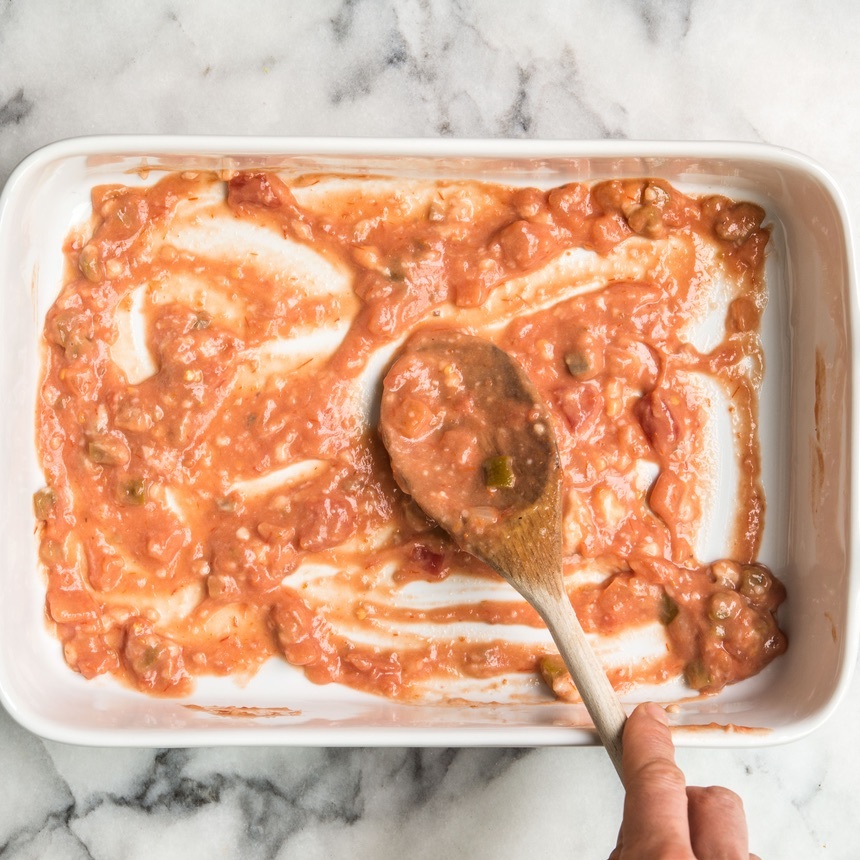 combine soup and salsa