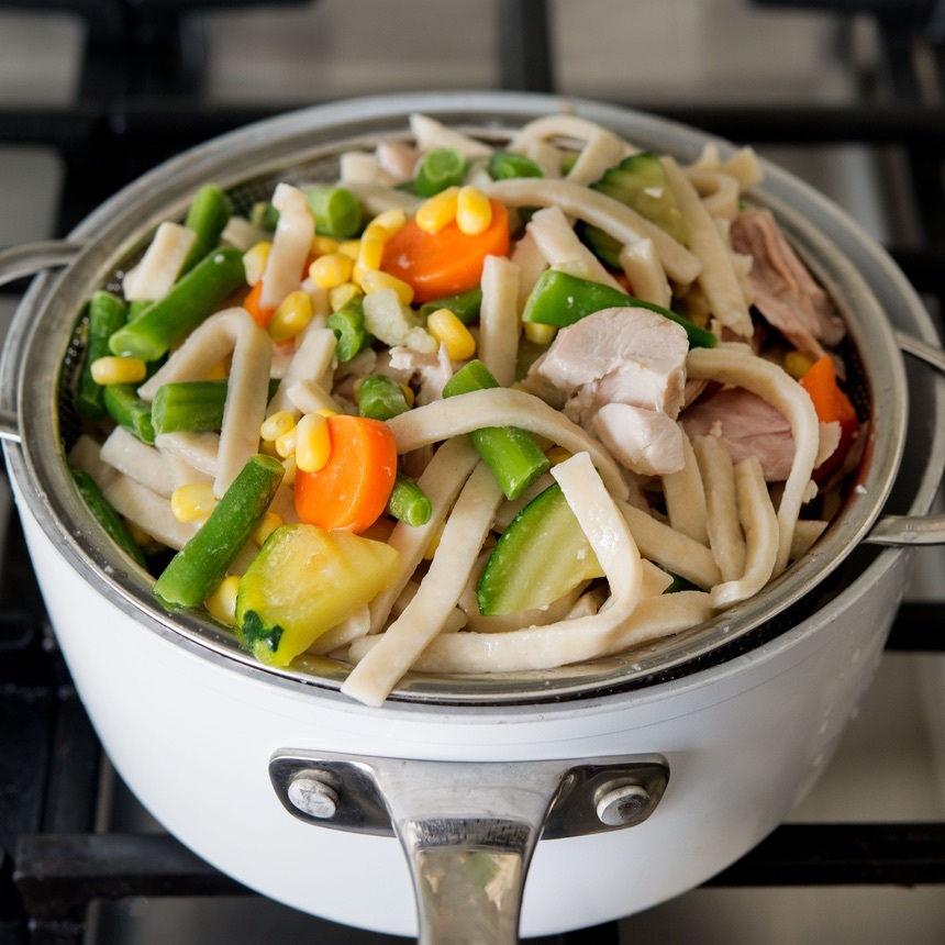 drain the ingredients