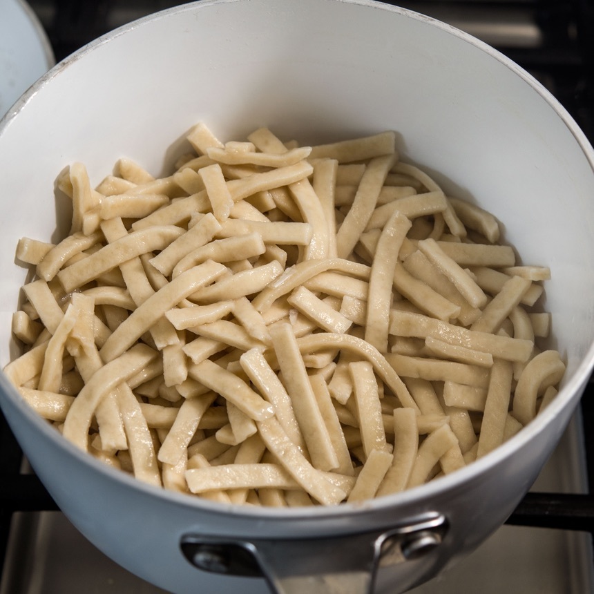 drain the noodles