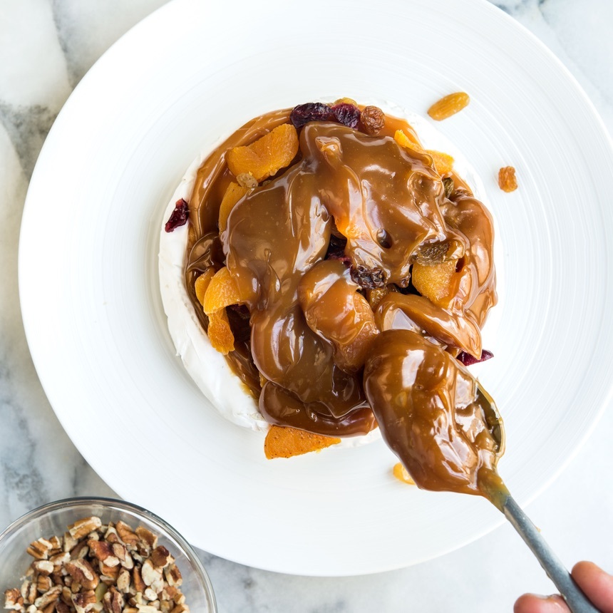 drizzle caramel on brie