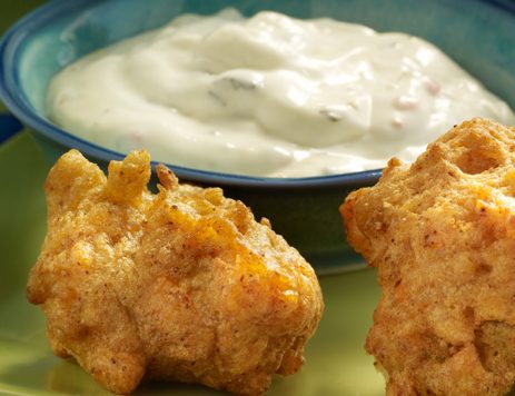 Hummus Fritters With Cool Ranch Dip