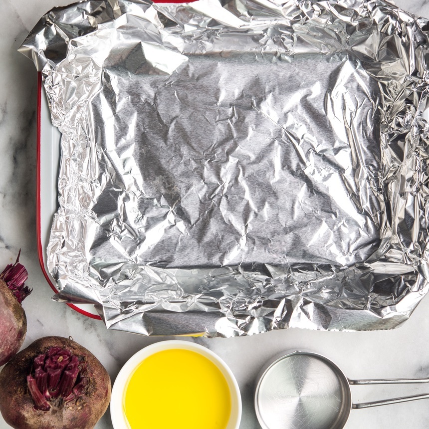 line pan with foil
