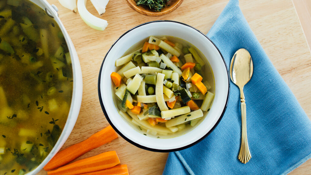 Springtime Vegetable Noodle Soup Recipe - What's for Dinner?