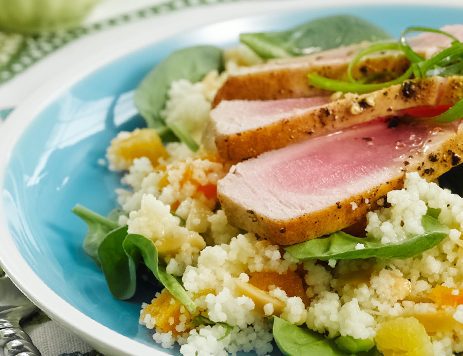 Marinated Grilled Tuna Steaks With Couscous