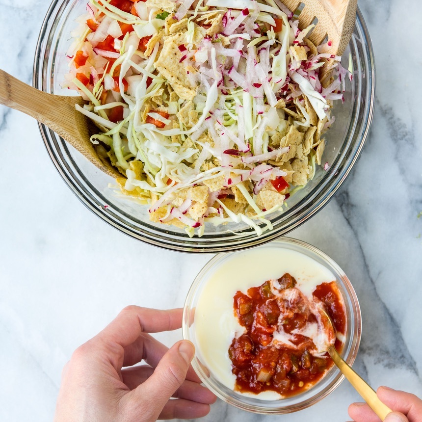 mix dressing and salsa