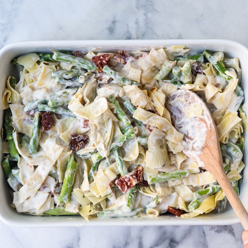 mix ingredients in dish