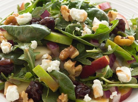 Mixed Greens with Apples, Red Onion & Toasted Walnuts