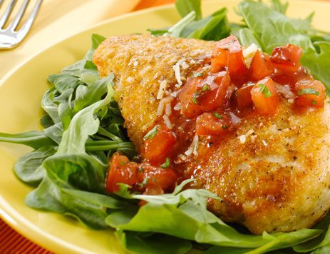 Parmesan Crusted Chicken With Tomato Relish