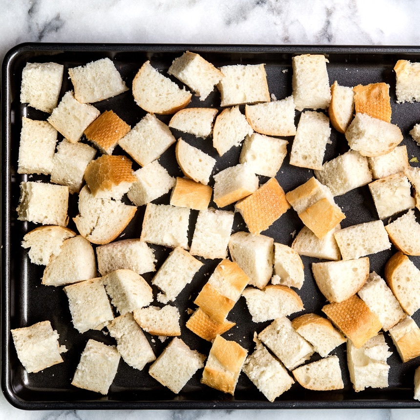 place breadcrumbs on pan