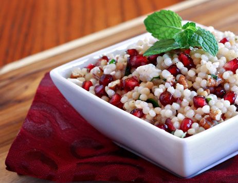 Feta Pomegranate and Couscous Salad with Mint