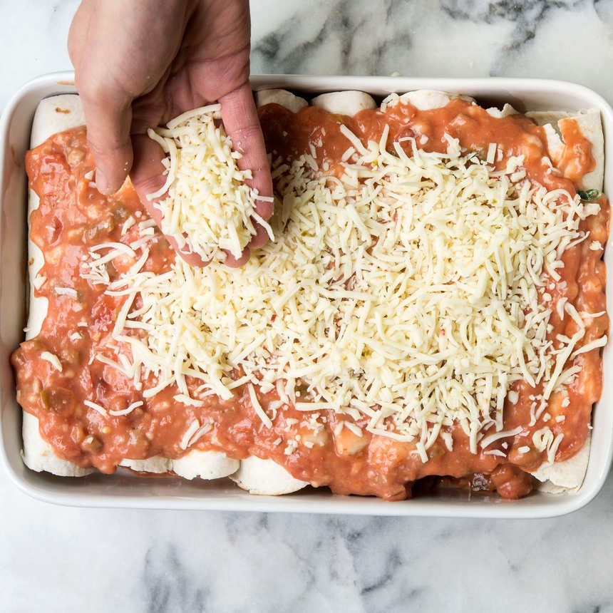 pour soup on tortillas