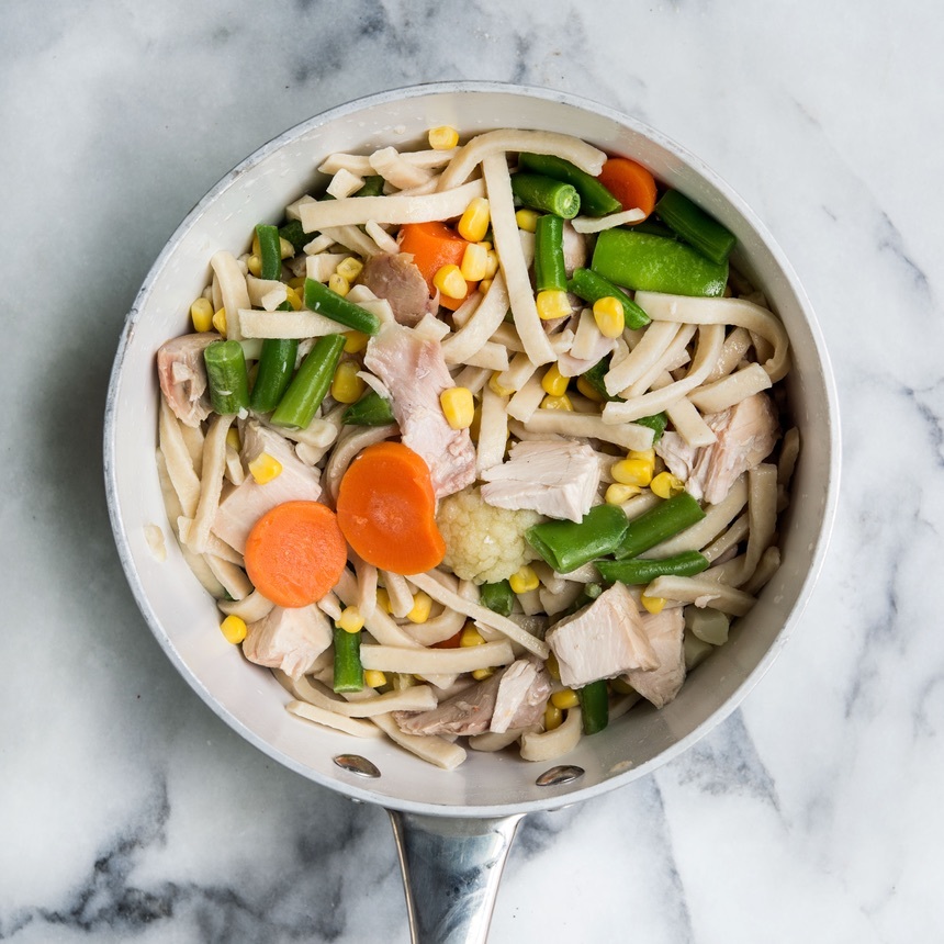 return noodles to pan