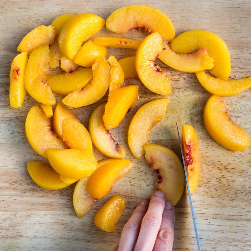 slice the peaches