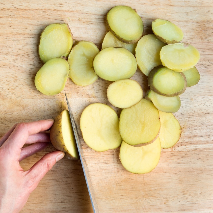 slice the potatoes