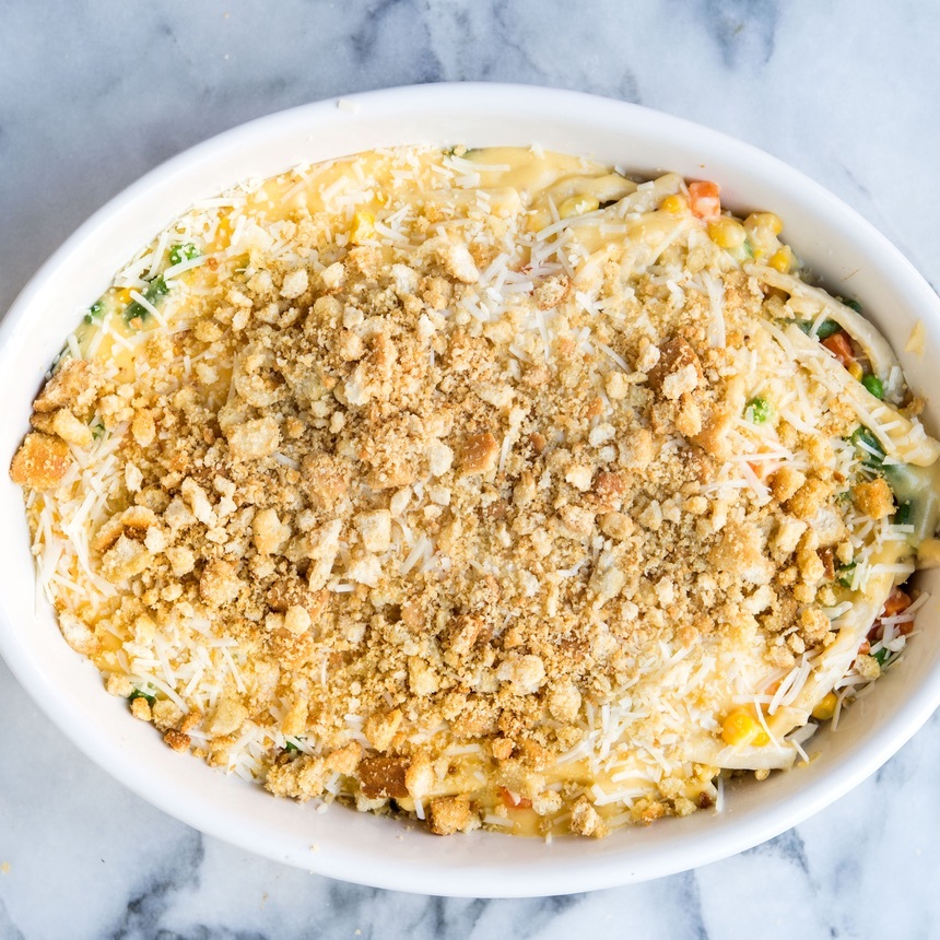 sprinkle cheese on casserole