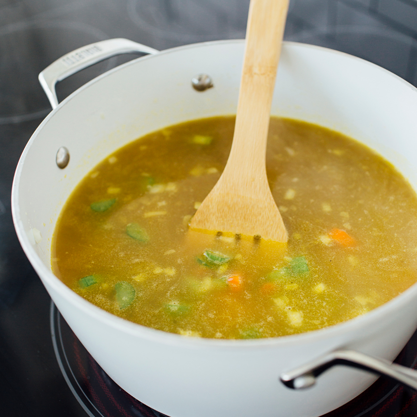 step3 add chicken stock