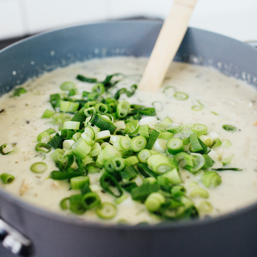 step5 stir in green onions