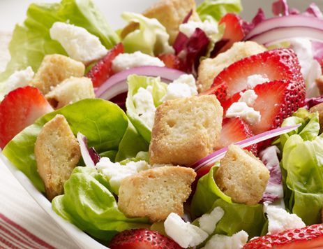 Strawberry Salad With Honey Butter Croutons