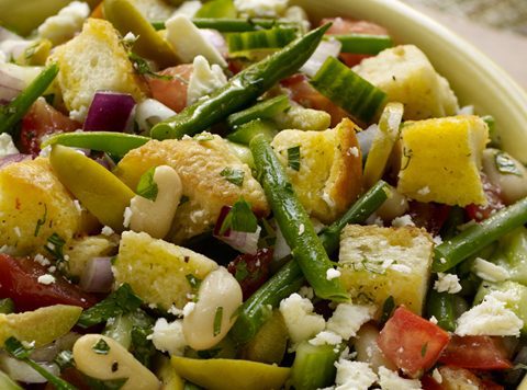 Tomato Garlic Bread Salad