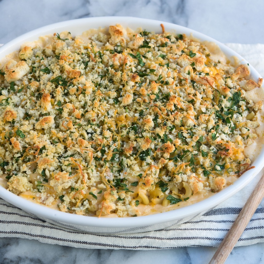 top macaroni with sauce bake