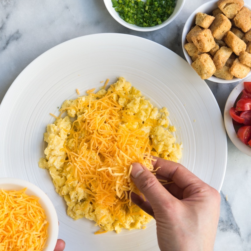 transfer eggs to plate