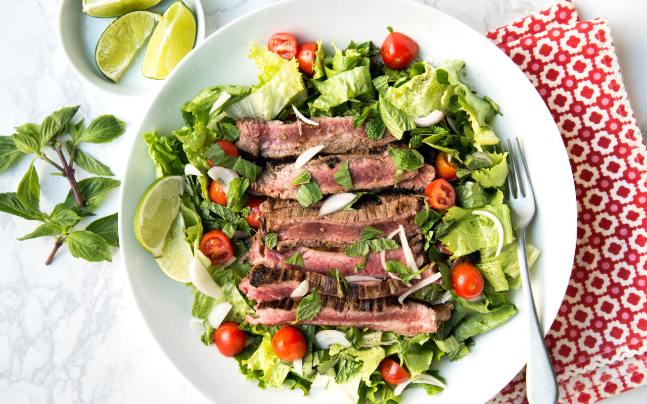 Asian Beef Salad with Mint and Bail